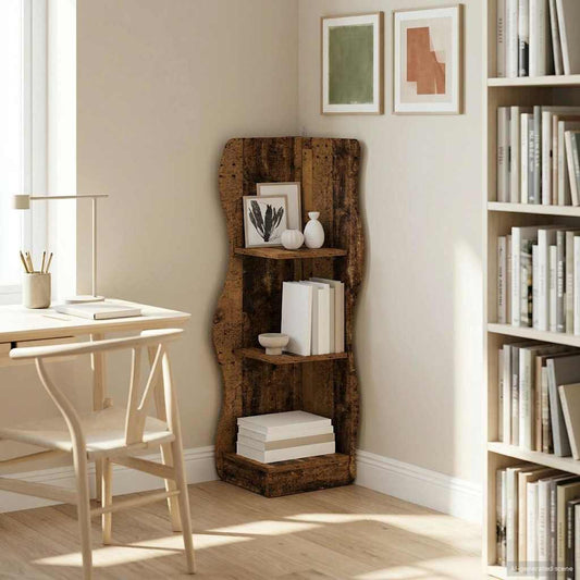 Sarokpolc polcokkal Antik Fa 34 x 33 x 102 cm Szerelt Fa