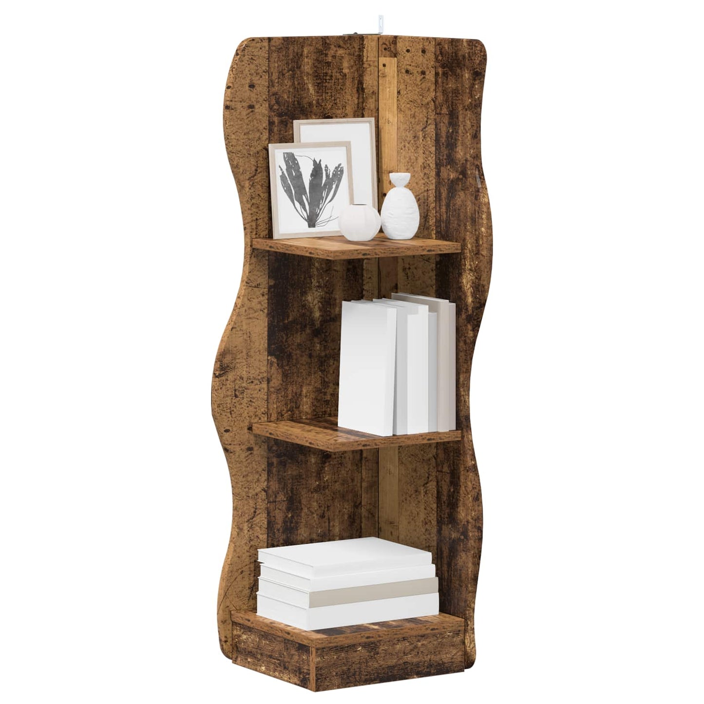 Sarokpolc polcokkal Antik Fa 34 x 33 x 102 cm Szerelt Fa