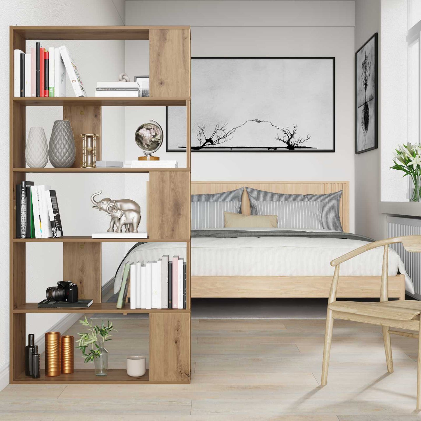 Könyvespolc 80 x 24 x 159 cm Szerelt Fa Artisan tölgy