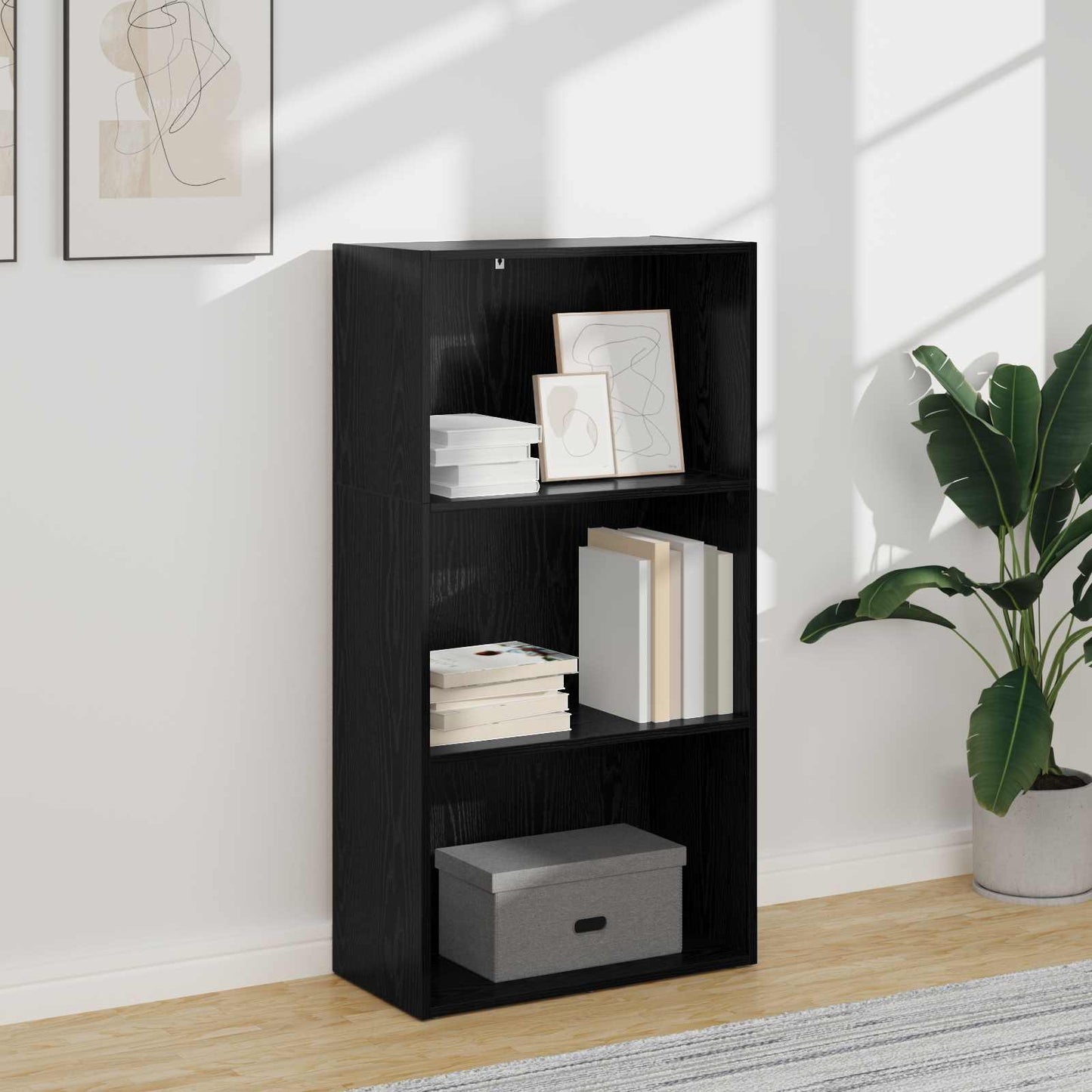Könyvespolc 60 x 30 x 114 cm Szerelt Fa Fekete tölgy