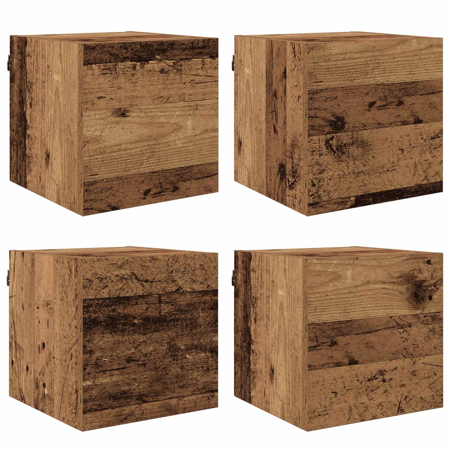 Fali TV Szekrény Antik Fa 30,5 x 30 x 30 cm Szerelt Fa