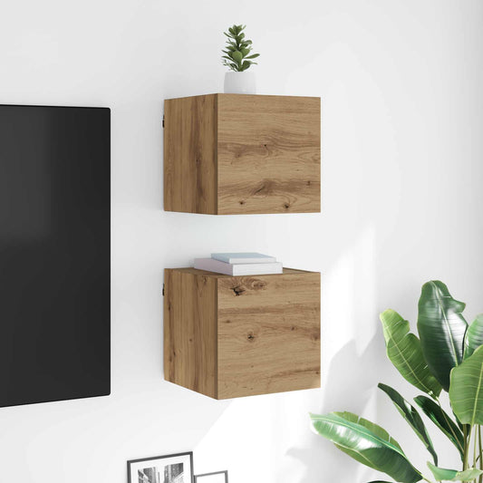 Fali TV Szekrény Kézműves Tölgy 30,5 x 30 x 30 cm Szerelt Fa