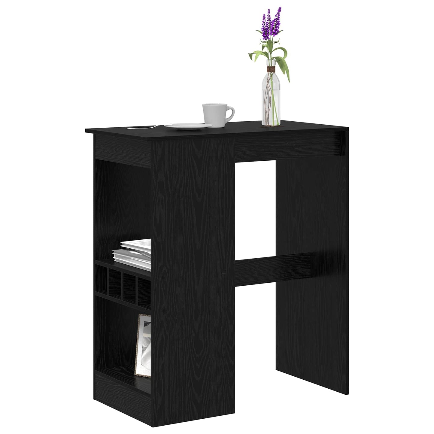 Bárasztal 90 x 47.5 x 103.5 cm Szerelt Fa Fekete tölgy
