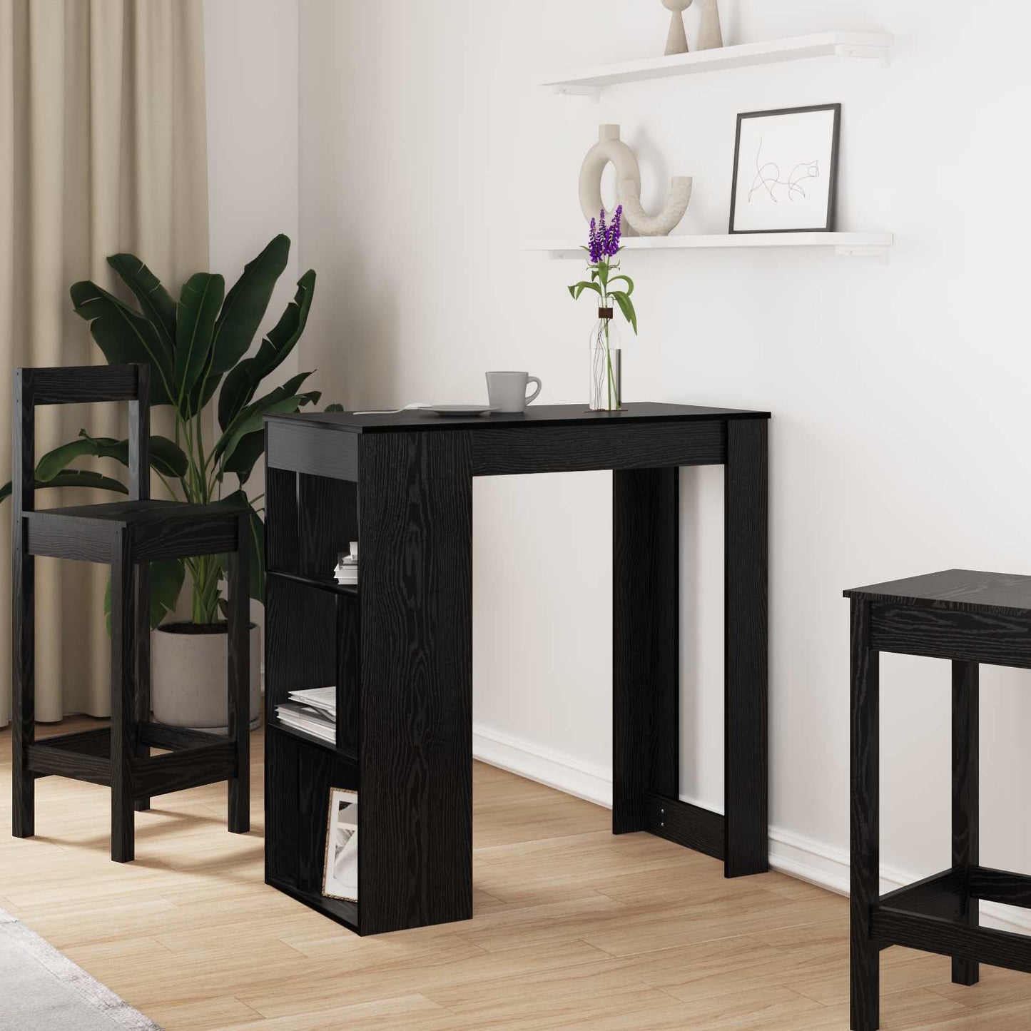 Bárasztal 102 x 50 x 103,5 cm Szerelt Fa Fekete tölgy