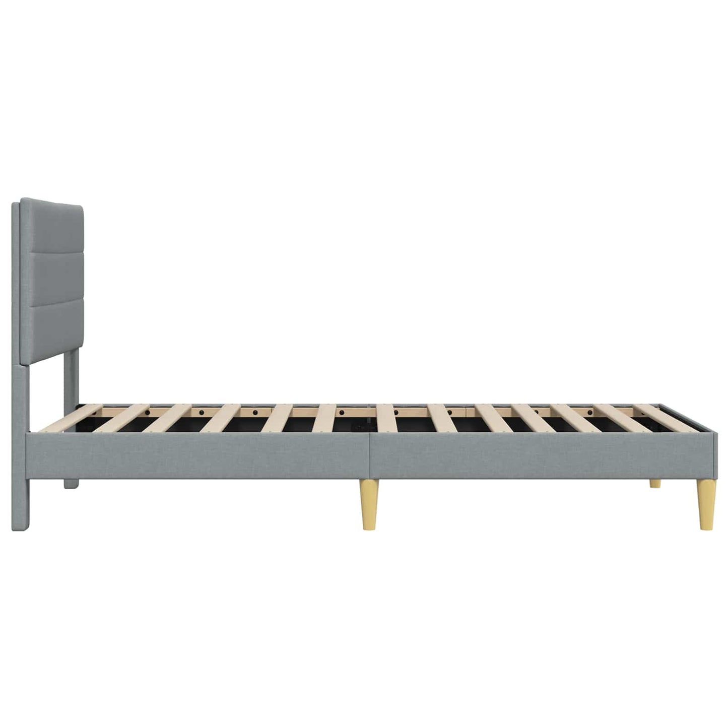 Ágykeret fejtámlával Világosszürke 90 x 200 cm Szövet