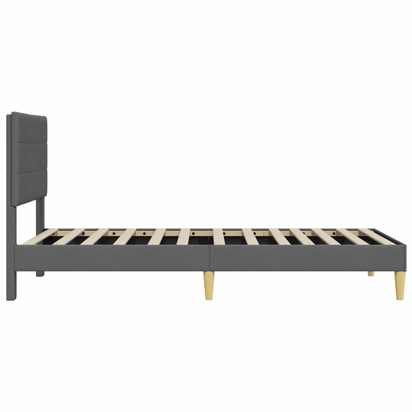 Ágykeret fejtámlával Sötétszürke 100 x 203 cm Szövet