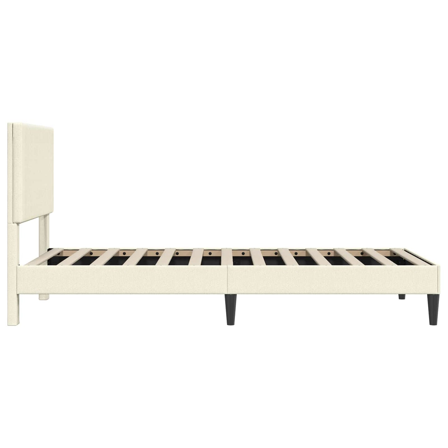 Ágykeret fejtámlával Krémszínű 80 x 200 cm Bársonyos szövet