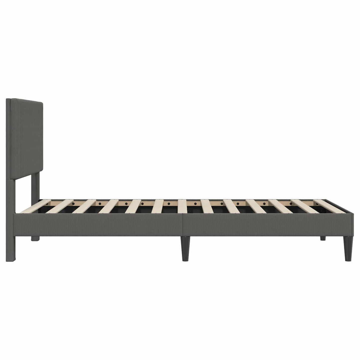 Ágykeret fejtámlával Sötétszürke 90 x 200 cm Bársonyos szövet