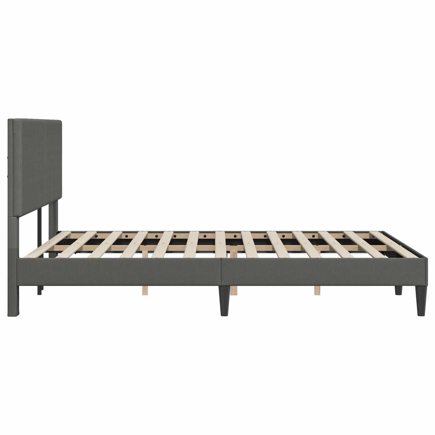 Ágykeret fejtámlával Sötétszürke 120 x 200 cm Bársonyos szövet