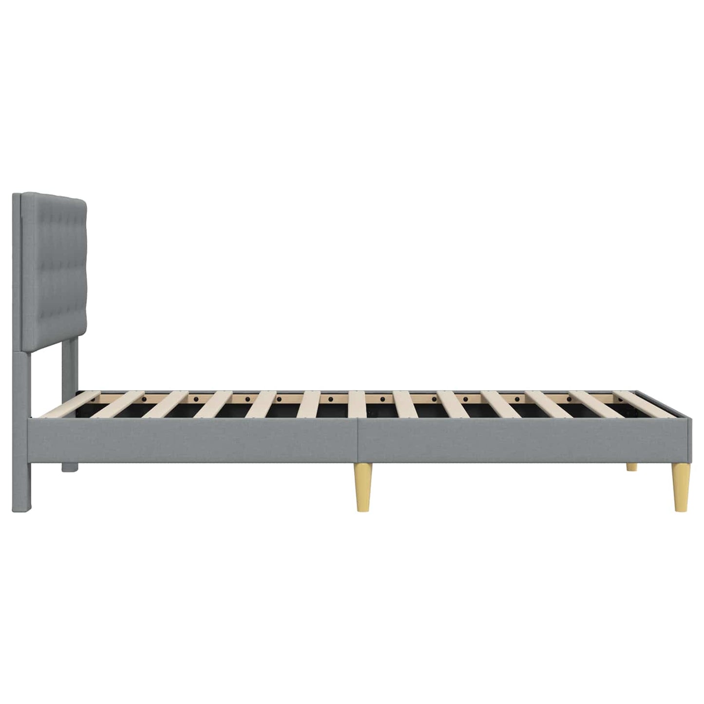 Ágykeret fejtámlával Világosszürke 100 x 200 cm Szövet