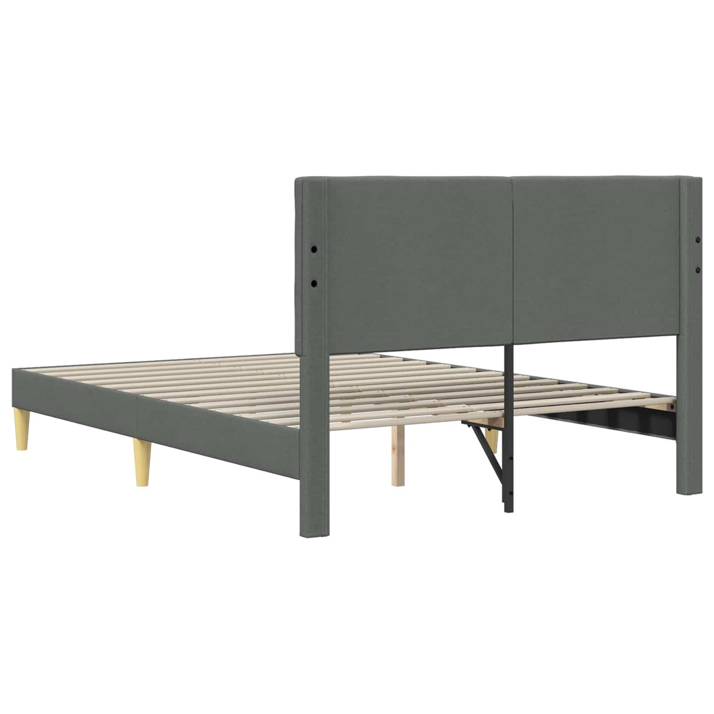 Ágykeret fejtámlával Sötétszürke 140 x 190 cm Szövet