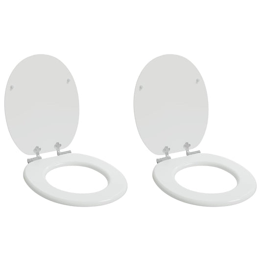 Lágy záródású WC ülőke 2 pcs Fehér 44 x 38 cm MDF lap