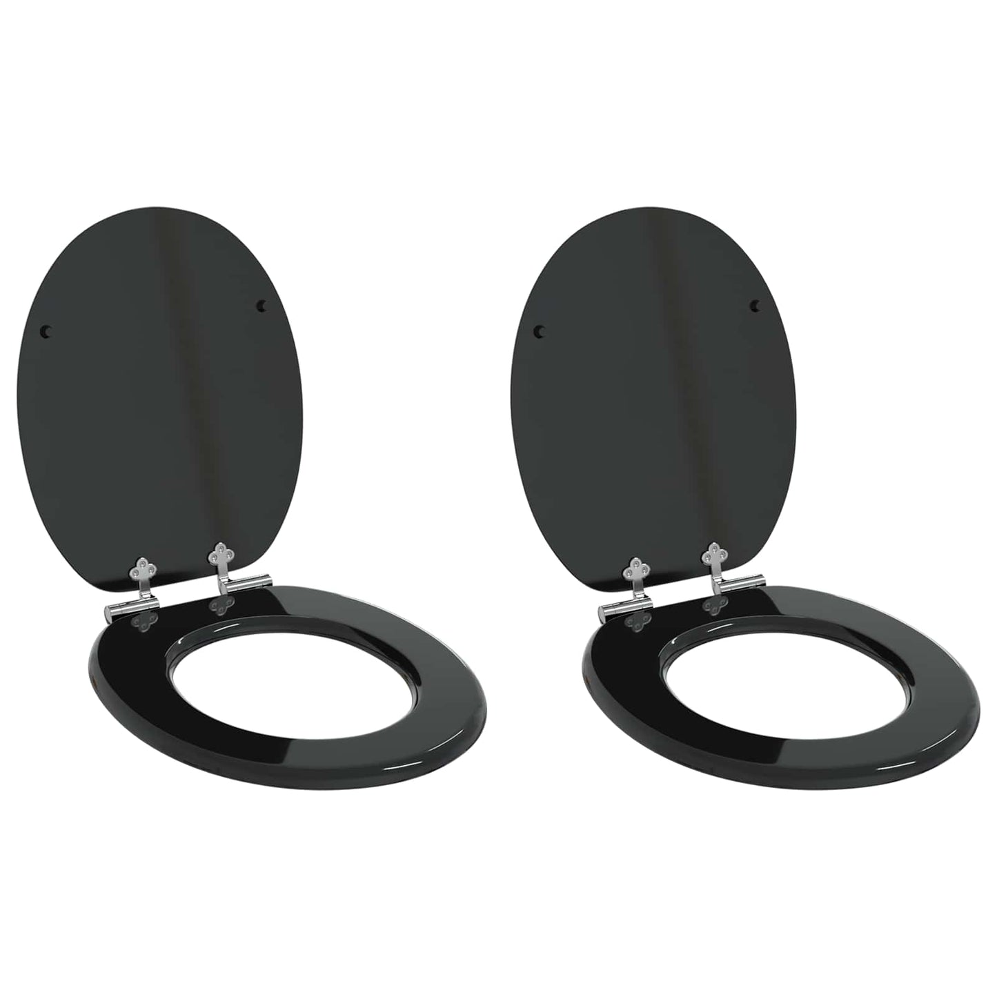 Lágy záródású WC ülőke 2 pcs Fekete 44 x 38 cm MDF lap
