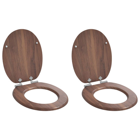 Lágy záródású WC ülőke 2 pcs Barna 44 x 38 cm MDF lap