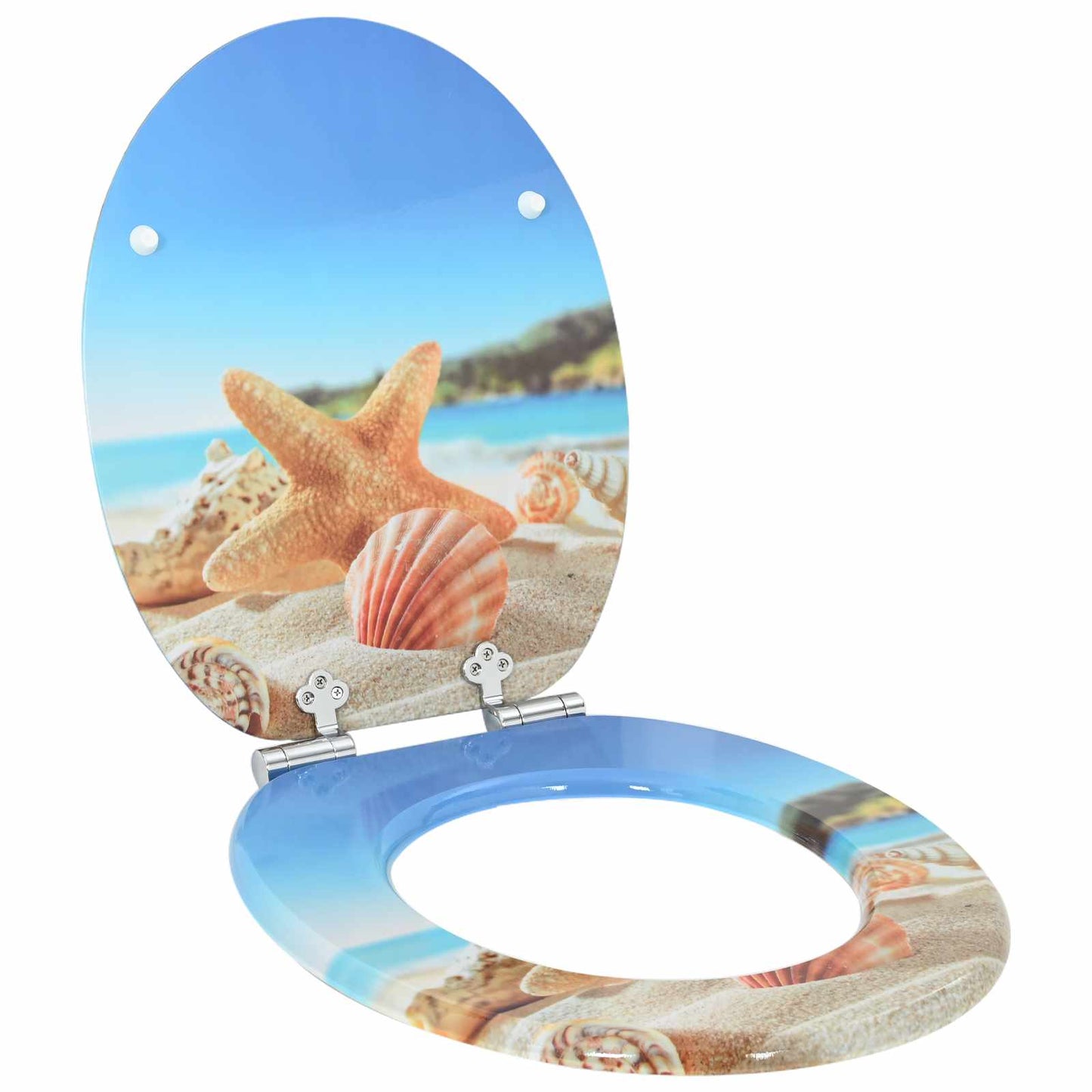 Lágy záródású WC ülőke 2 pcs Tengeri kagyló 44 x 38 cm MDF lap