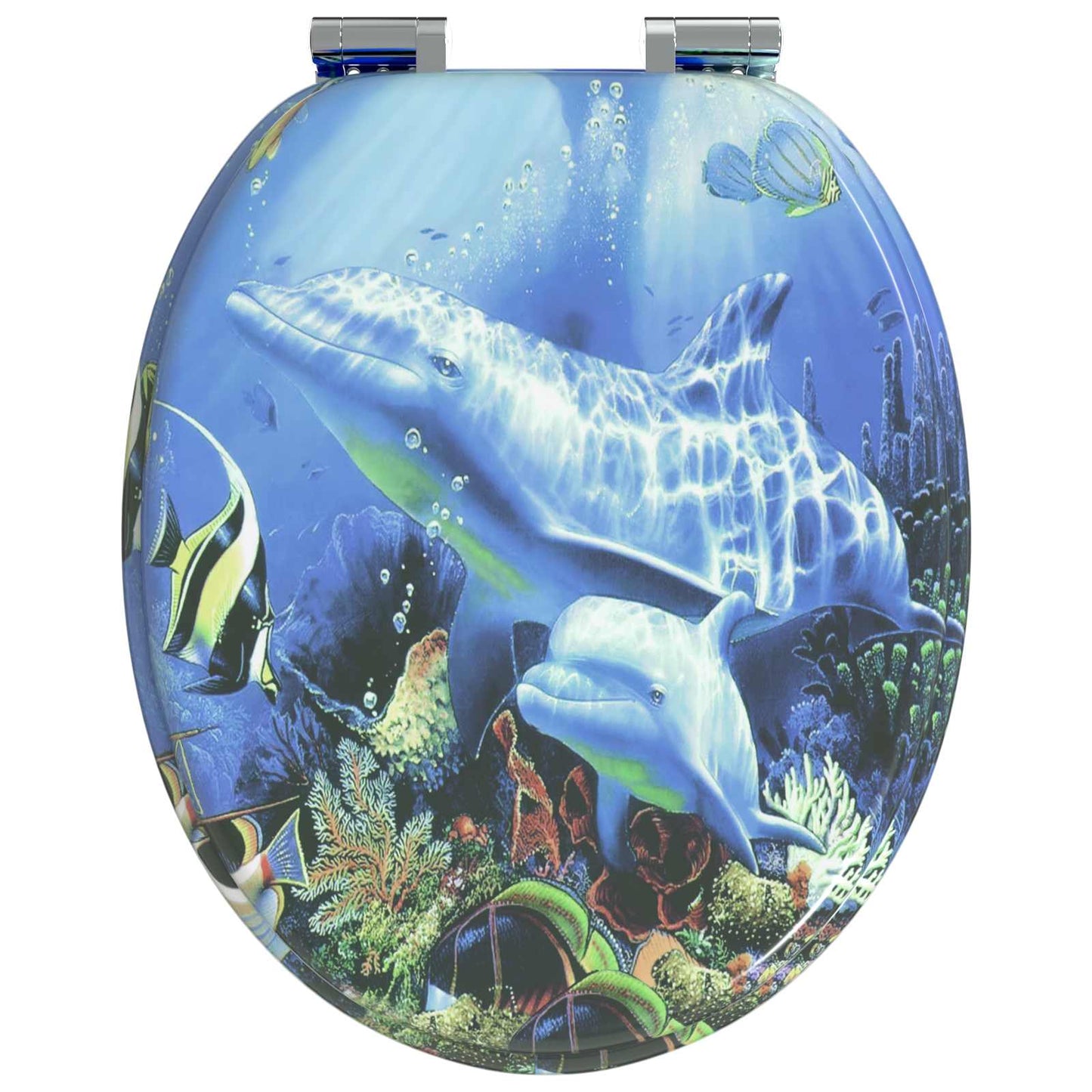 Lágy záródású WC ülőke 2 pcs Kék 44 x 38 cm MDF lap