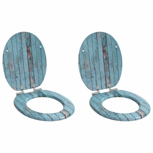 Lágy záródású WC ülőke 2 pcs Kék 44 x 38 cm MDF lap