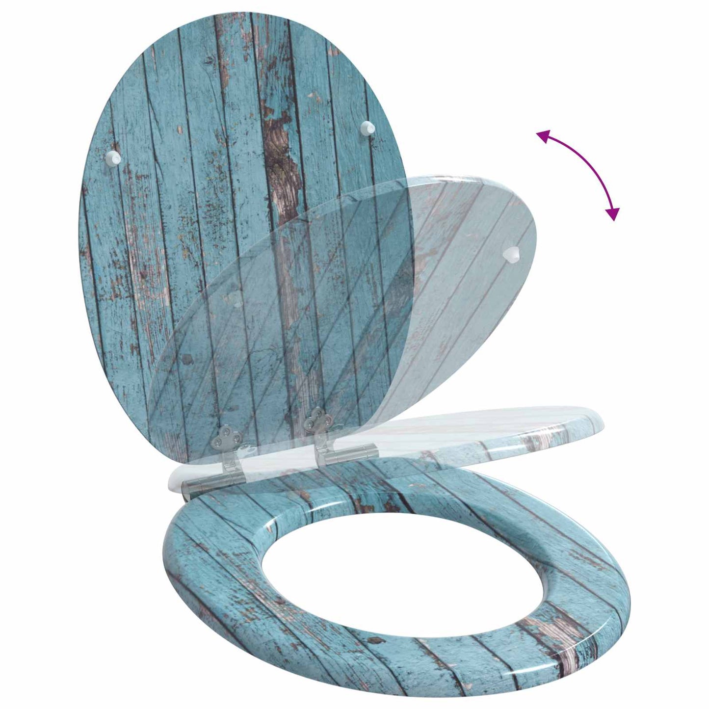 Lágy záródású WC ülőke 2 pcs Kék 44 x 38 cm MDF lap