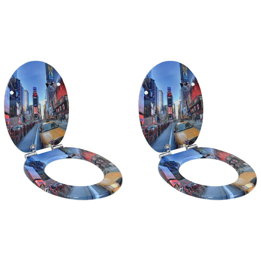 Lágy záródású WC ülőke 2 pcs Sokszínű 44 x 38 cm MDF lap