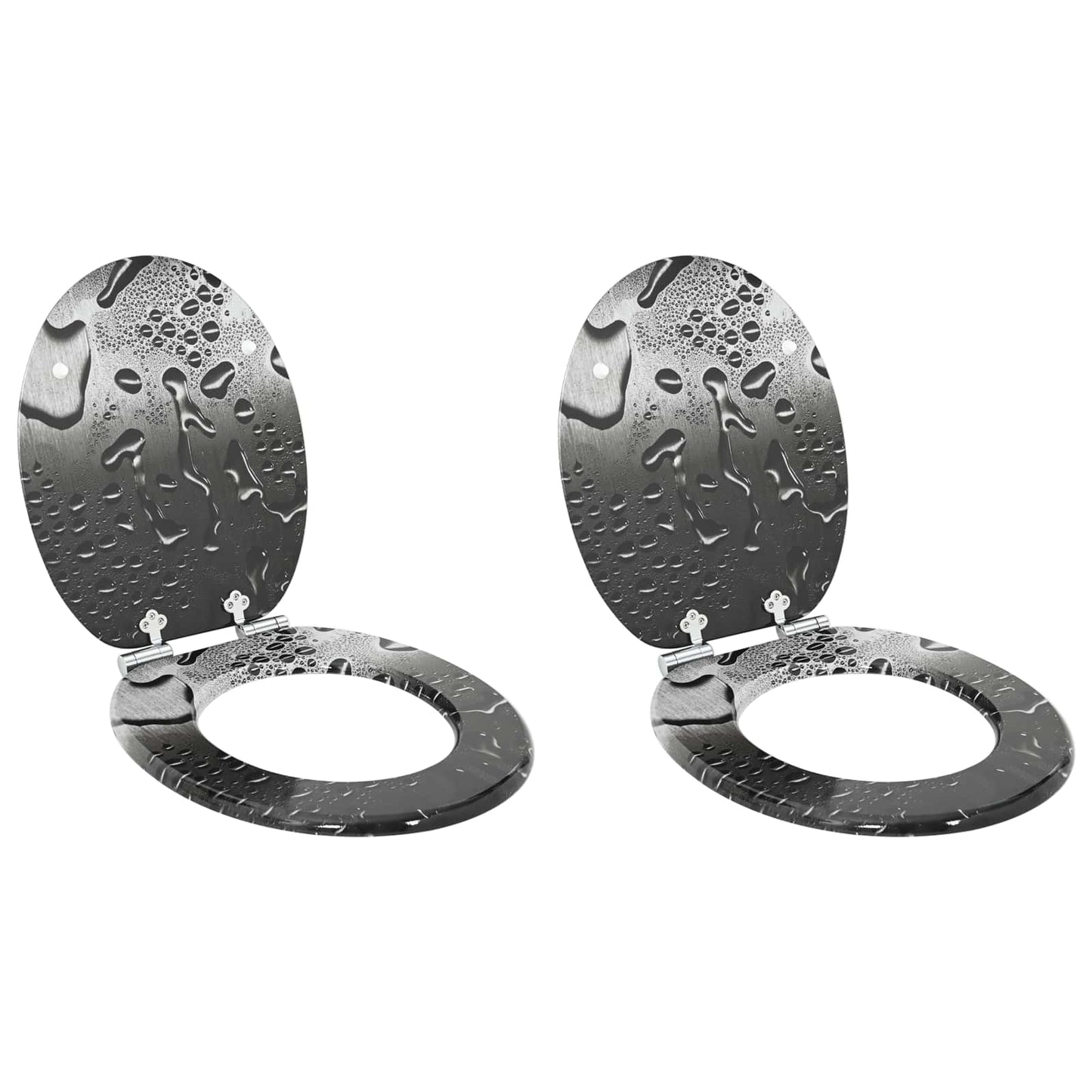 Lágy záródású WC ülőke 2 pcs Szürke 44 x 38 cm MDF lap