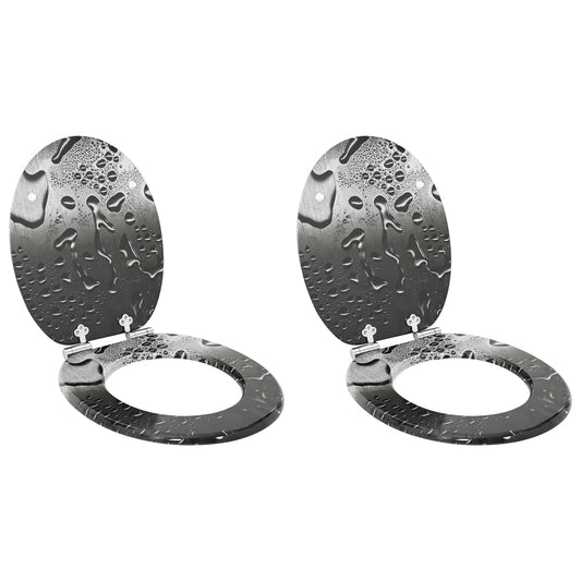 Lágy záródású WC ülőke 2 pcs Szürke 44 x 38 cm MDF lap