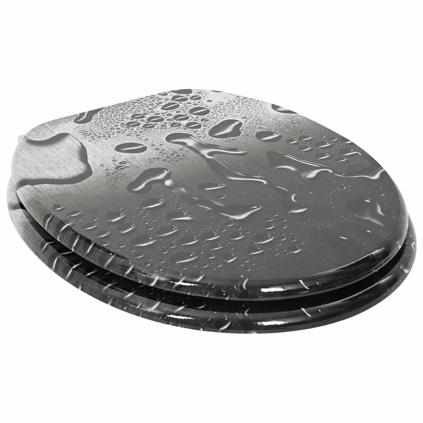 Lágy záródású WC ülőke 2 pcs Szürke 44 x 38 cm MDF lap