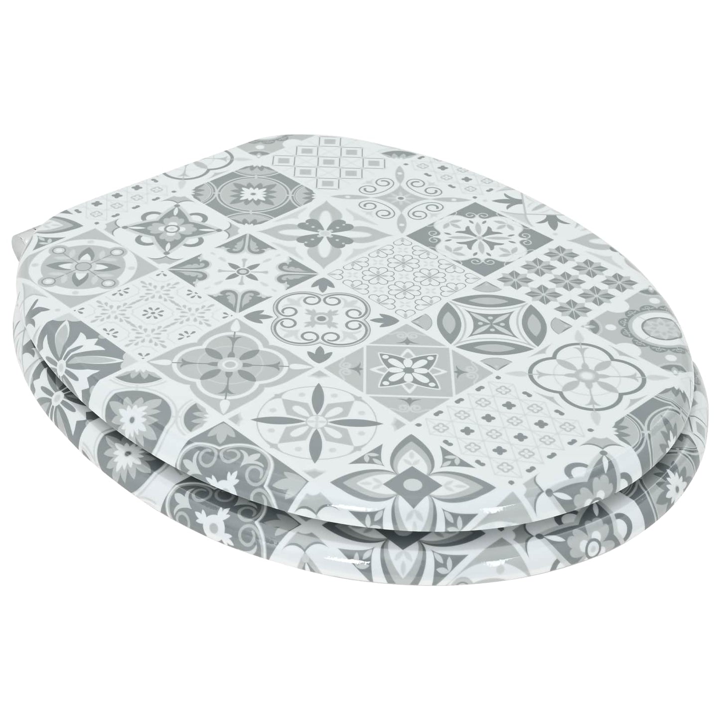 Lágy záródású WC ülőke 2 db Kék és fehér porcelán 44 x 38 cm