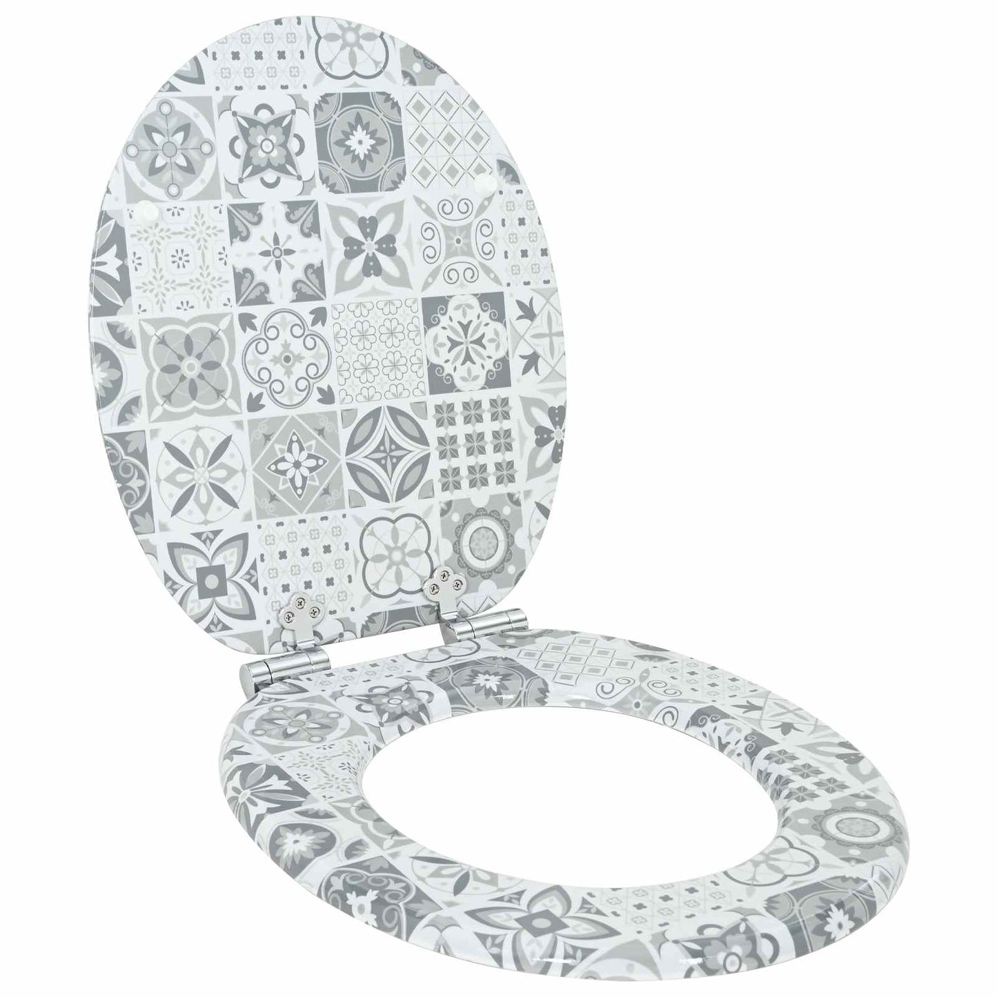 Lágy záródású WC ülőke 2 db Kék és fehér porcelán 44 x 38 cm