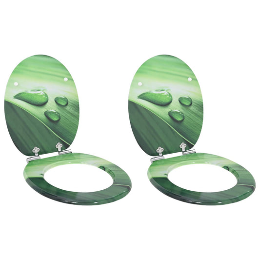 Lágy záródású WC ülőke 2 pcs Zöld csepp 44 x 38 cm MDF lap