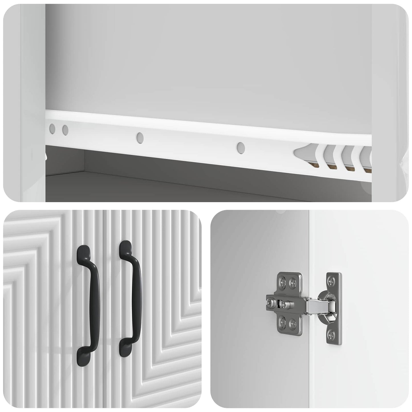 Szekrény szett 2 pcs Magasfényű Fehér 66 x 34,5 x 90 cm