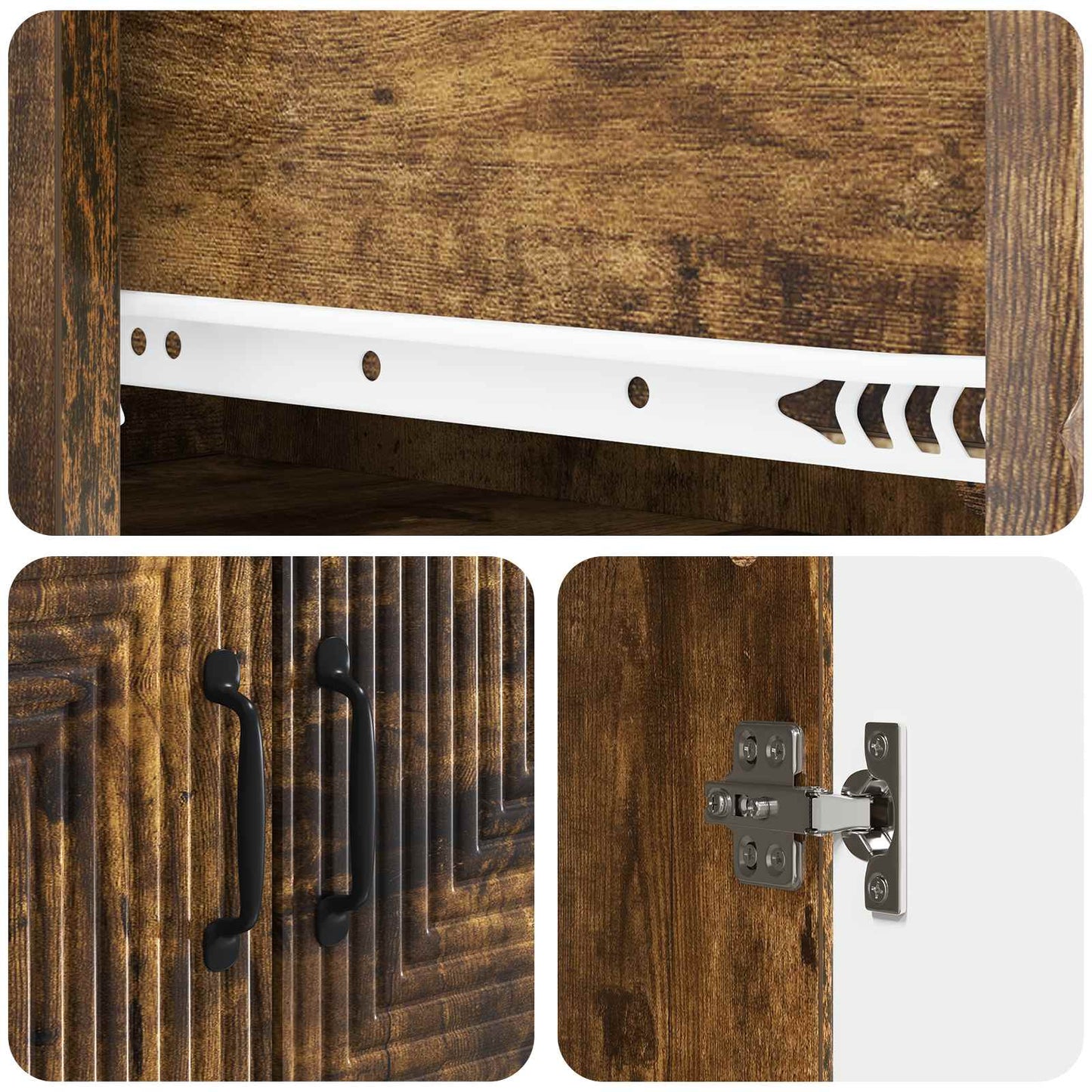 Szekrény szett 2 pcs Füstös Tölgy 66 x 34,5 x 90 cm Szerelt Fa