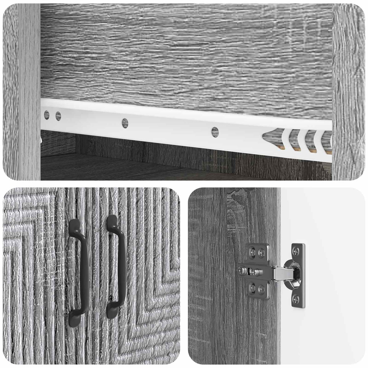 Szekrény szett 2 pcs Szürke Sonoma 66 x 34,5 x 90 cm Szerelt Fa