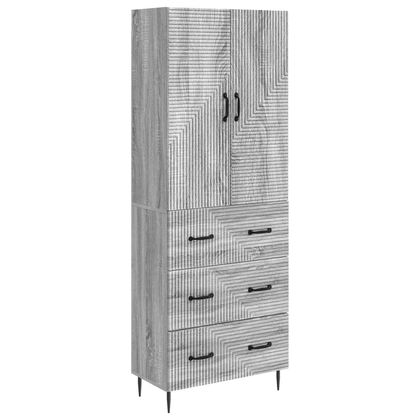 Szekrény szett 2 pcs Szürke Sonoma 66 x 34,5 x 90 cm Szerelt Fa
