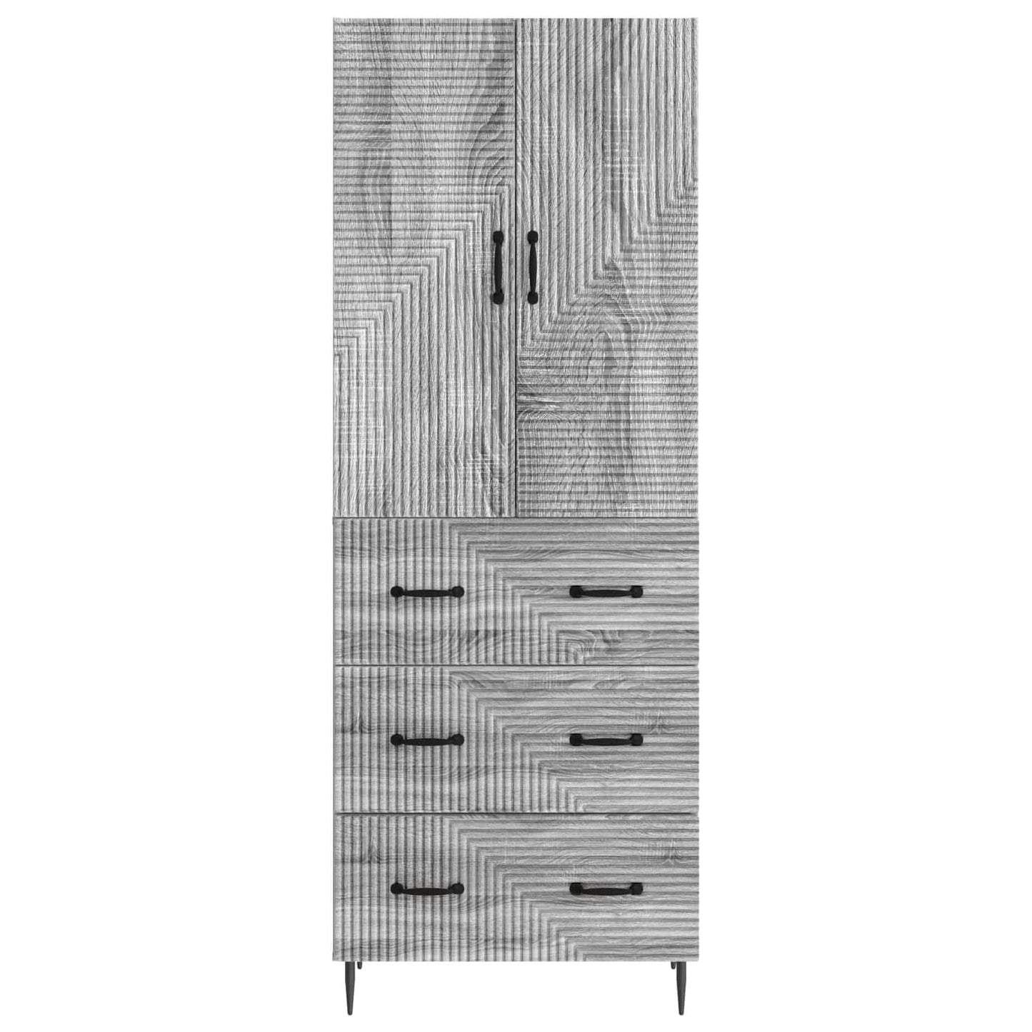 Szekrény szett 2 pcs Szürke Sonoma 66 x 34,5 x 90 cm Szerelt Fa