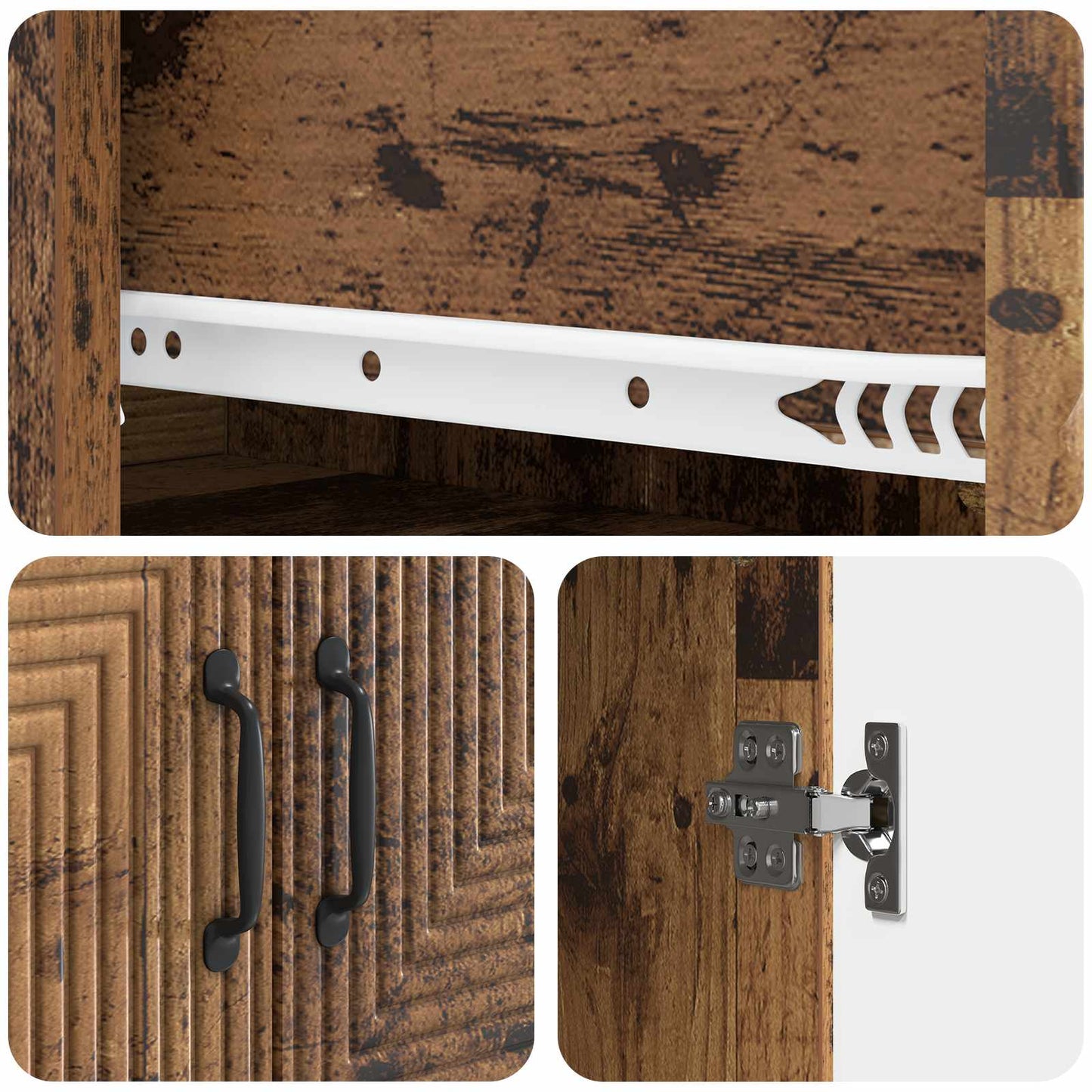 Szekrény szett 2 pcs Antik Fa 66 x 34,5 x 90 cm Szerelt Fa