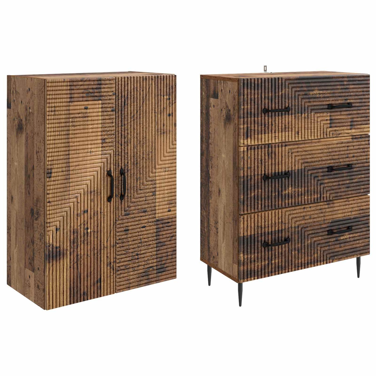 Szekrény szett 2 pcs Antik Fa 66 x 34,5 x 90 cm Szerelt Fa