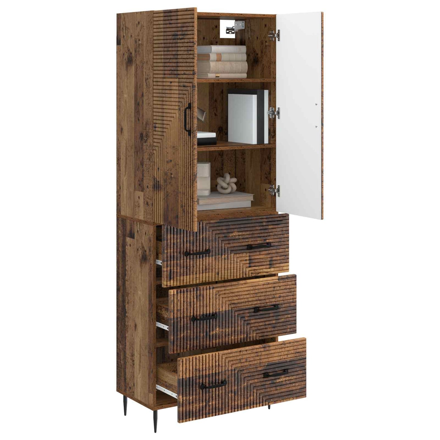 Szekrény szett 2 pcs Antik Fa 66 x 34,5 x 90 cm Szerelt Fa