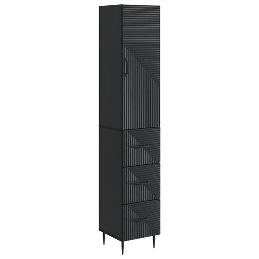 Szekrény szett 2 pcs Fekete 33 x 34,5 x 90 cm Szerelt Fa