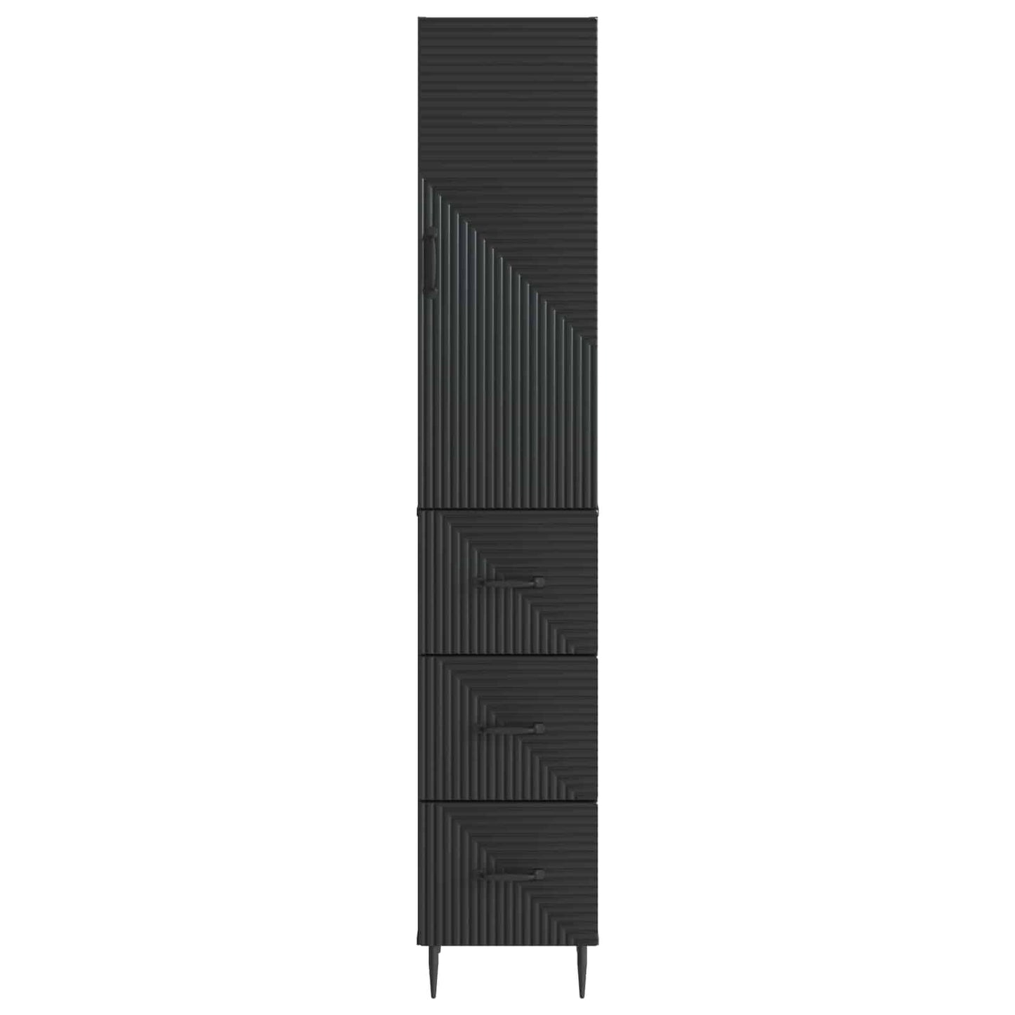 Szekrény szett 2 pcs Fekete 33 x 34,5 x 90 cm Szerelt Fa