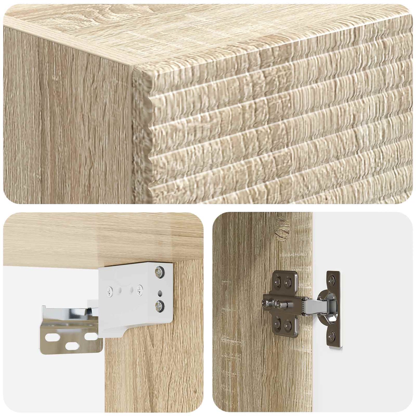 Szekrény szett 2 pcs Sonoma Tölgy 33 x 34,5 x 90 cm Szerelt Fa