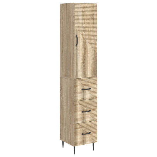Szekrény szett 2 pcs Sonoma Tölgy 33 x 34,5 x 90 cm Szerelt Fa