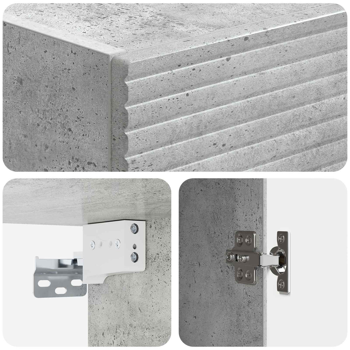 Szekrény szett 2 pcs Betonszürke 33 x 34,5 x 90 cm Szerelt Fa