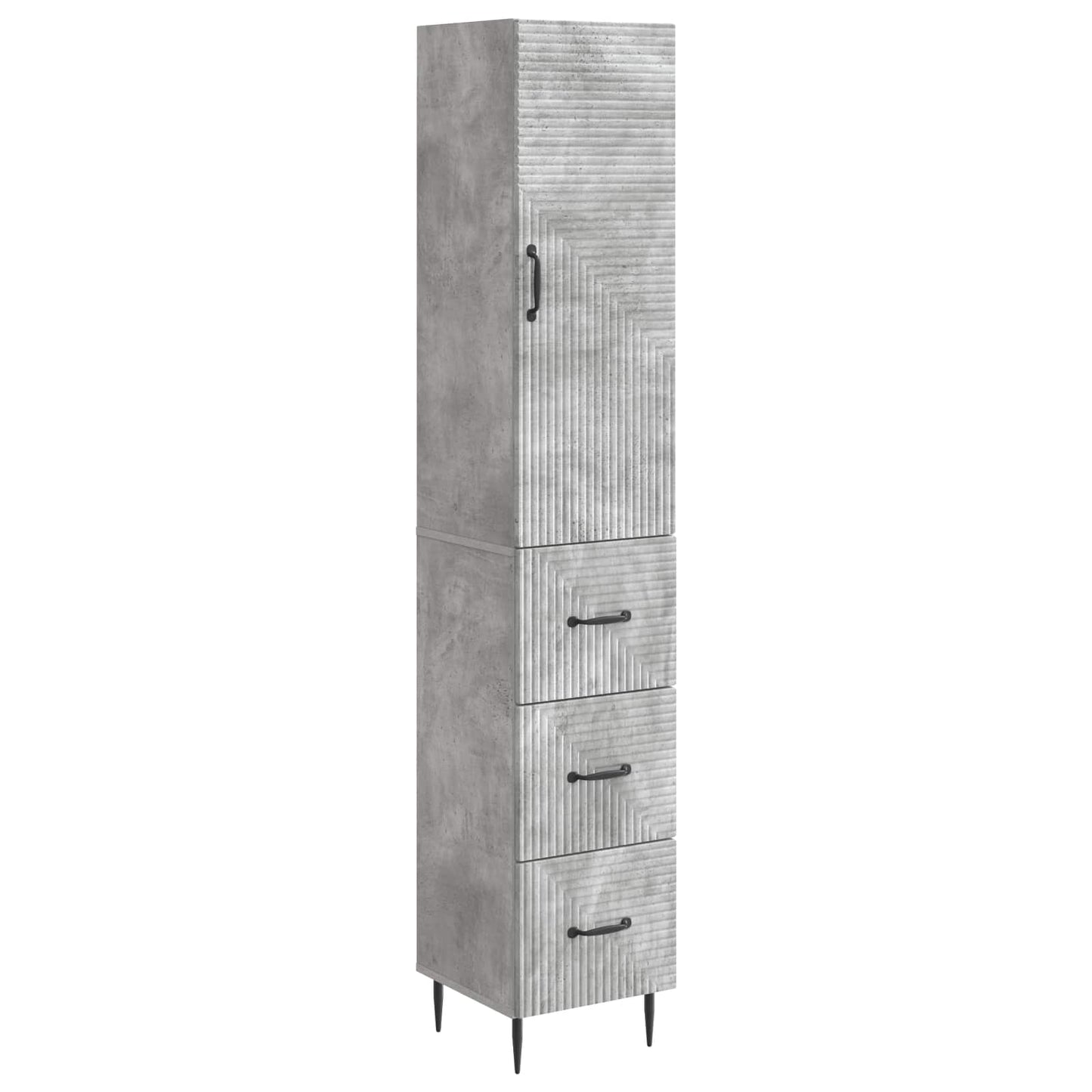 Szekrény szett 2 pcs Betonszürke 33 x 34,5 x 90 cm Szerelt Fa