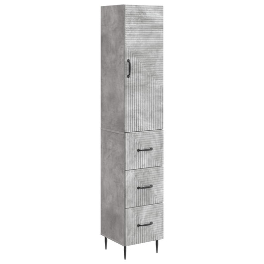 Szekrény szett 2 pcs Betonszürke 33 x 34,5 x 90 cm Szerelt Fa