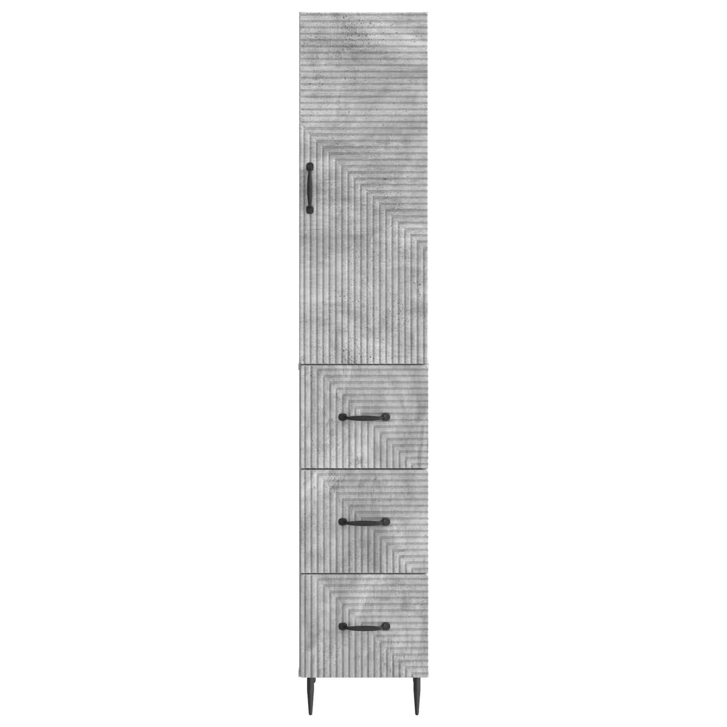 Szekrény szett 2 pcs Betonszürke 33 x 34,5 x 90 cm Szerelt Fa