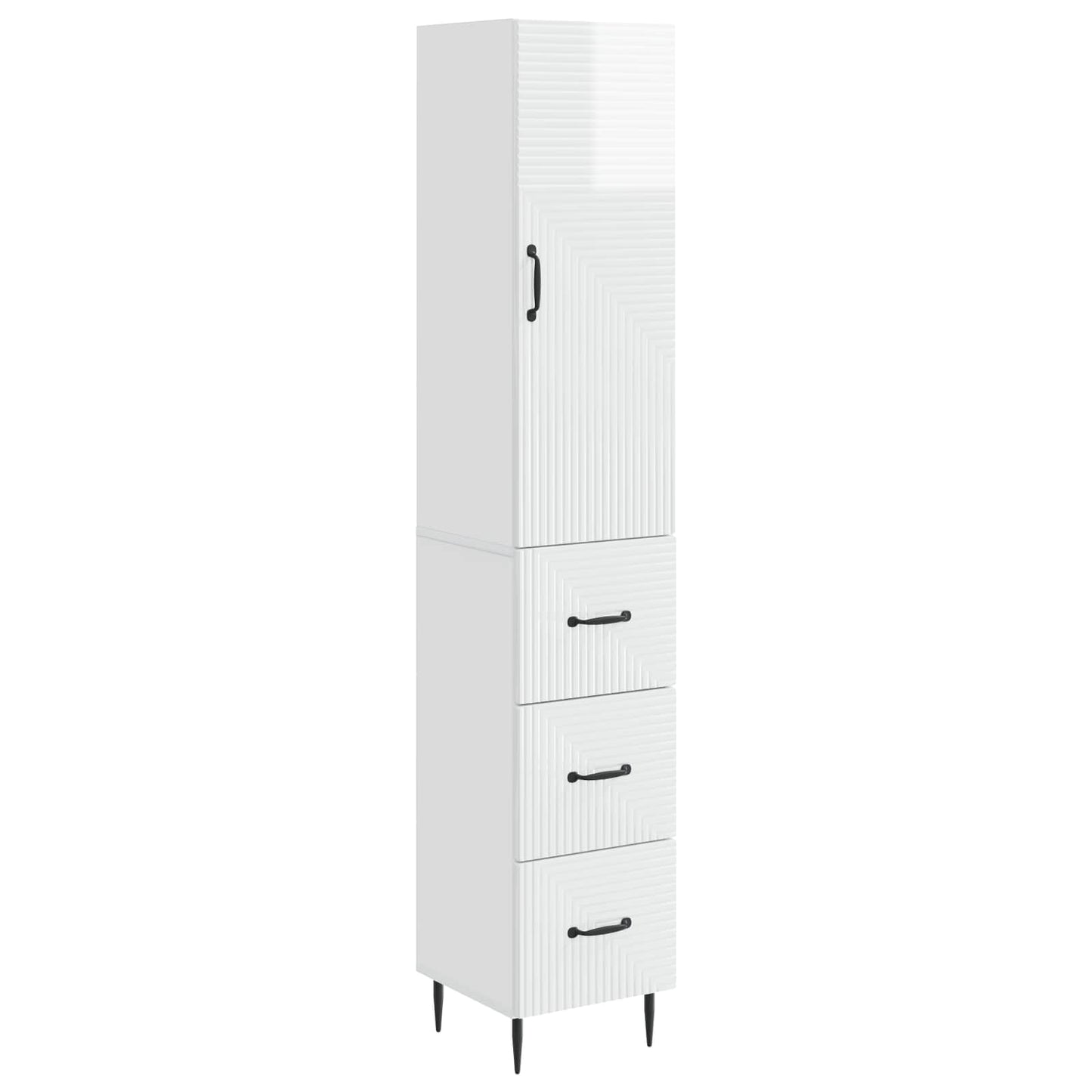 Szekrény szett 2 pcs Magasfényű Fehér 33 x 34,5 x 90 cm