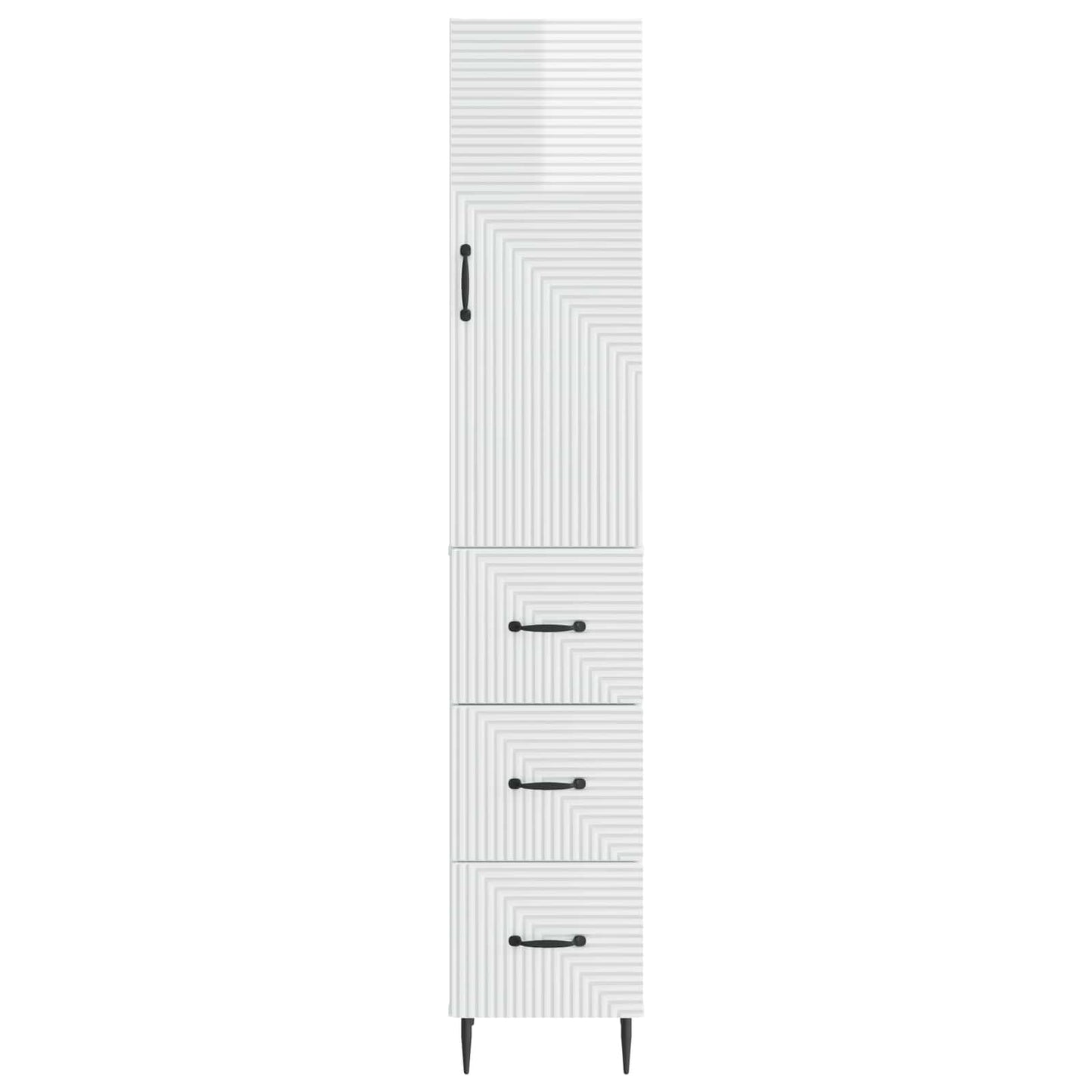 Szekrény szett 2 pcs Magasfényű Fehér 33 x 34,5 x 90 cm