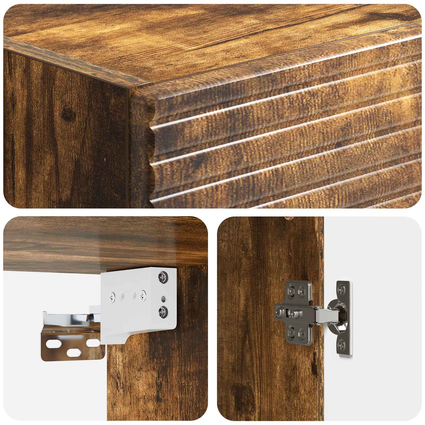 Szekrény szett 2 pcs Füstös Tölgy 33 x 34,5 x 90 cm Szerelt Fa