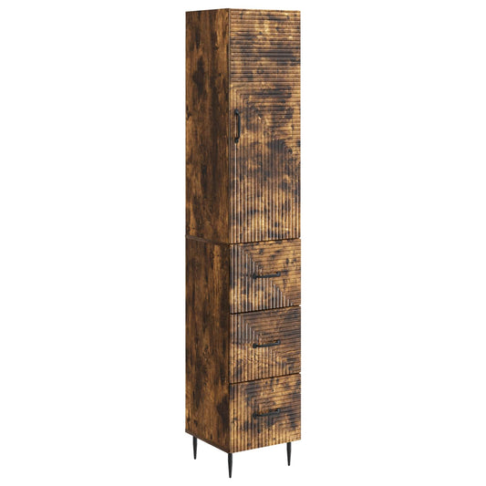 Szekrény szett 2 pcs Füstös Tölgy 33 x 34,5 x 90 cm Szerelt Fa