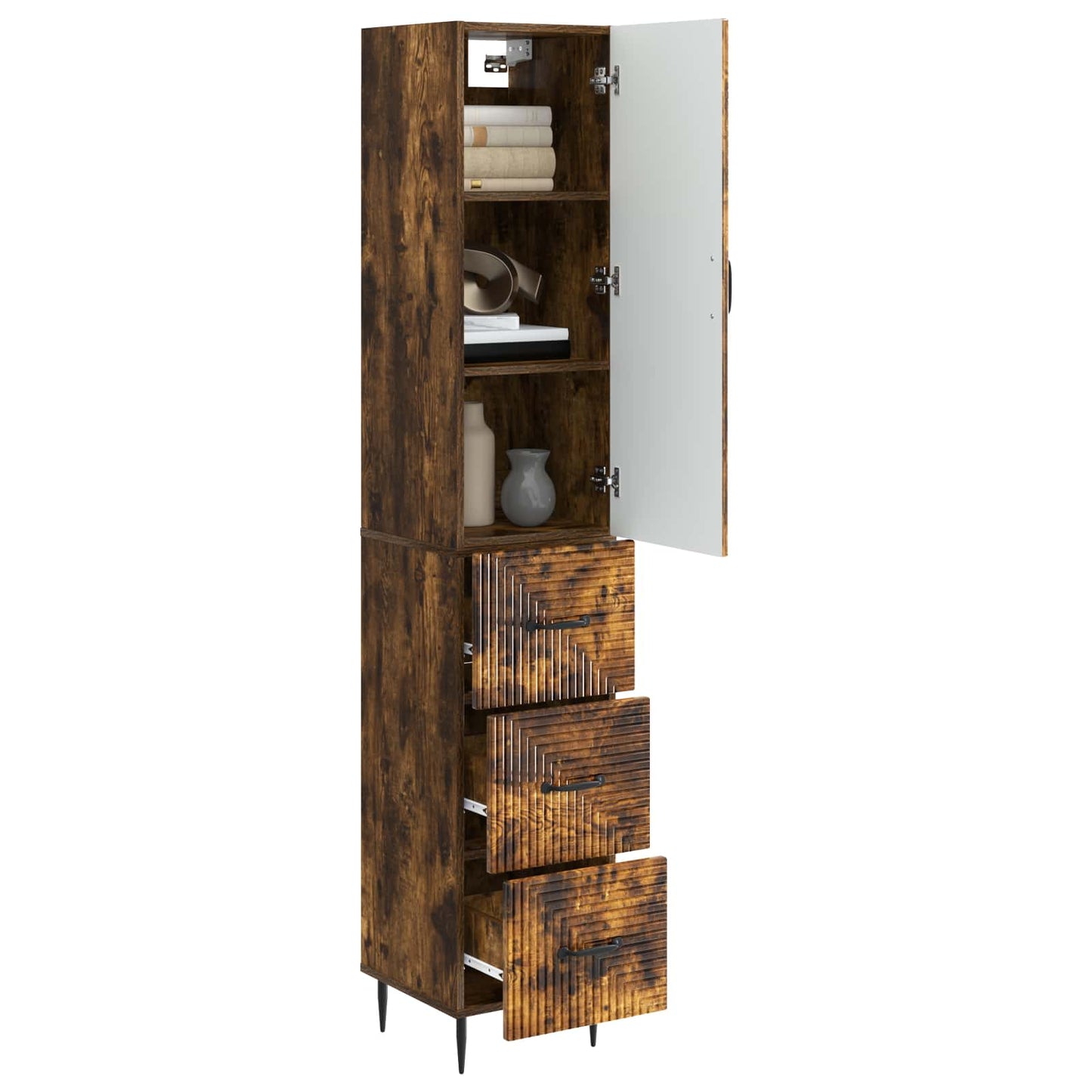 Szekrény szett 2 pcs Füstös Tölgy 33 x 34,5 x 90 cm Szerelt Fa